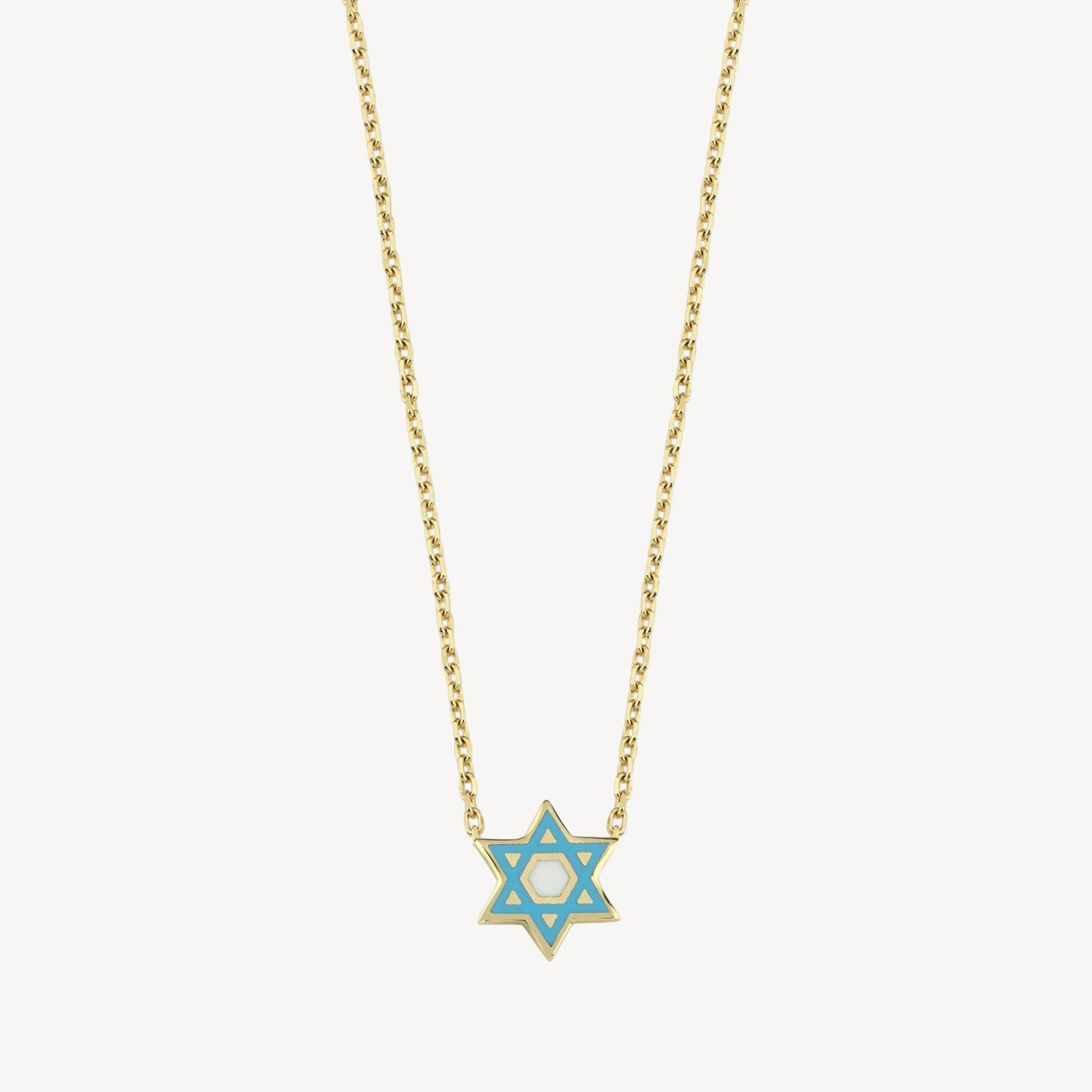 Blue & White Star of David Necklace