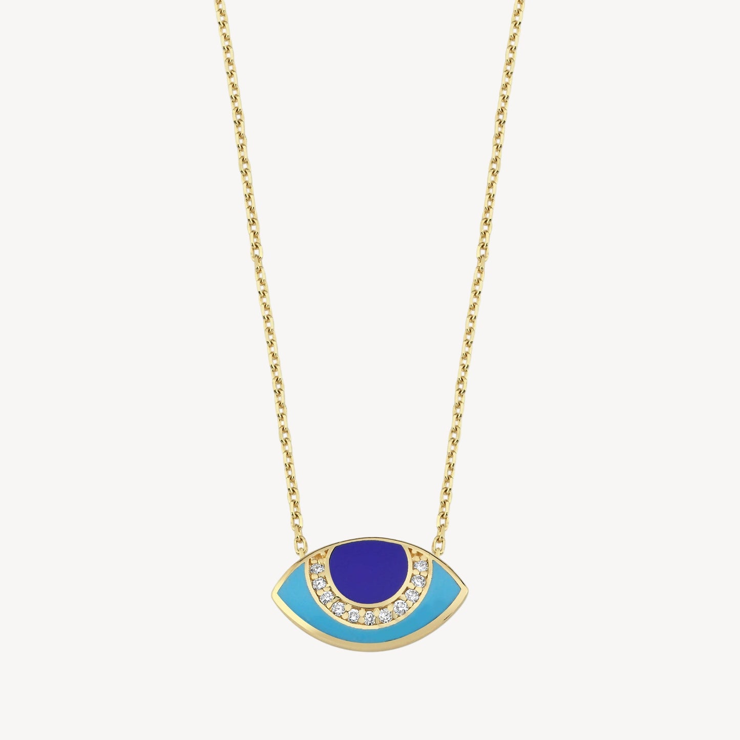 Blue Enamel Eye Necklace