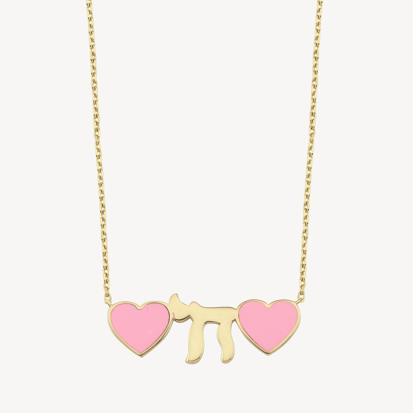 Pink Heart Chai Necklace