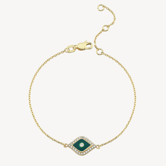 Malachite Enamel Eye Bracelet