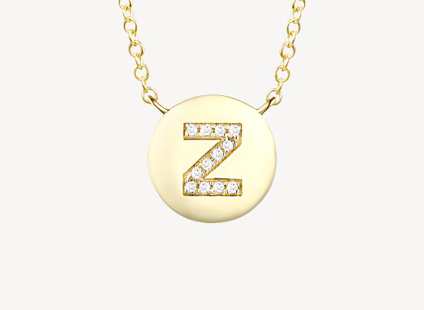 Circle Initial Necklace - Z