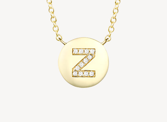 Circle Initial Necklace - Z