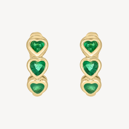 Emerald Heart Hoops