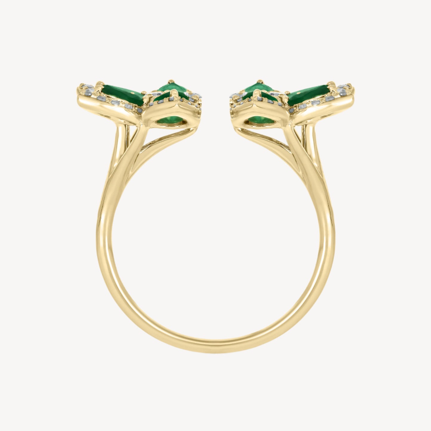 Emerald Flower Ring