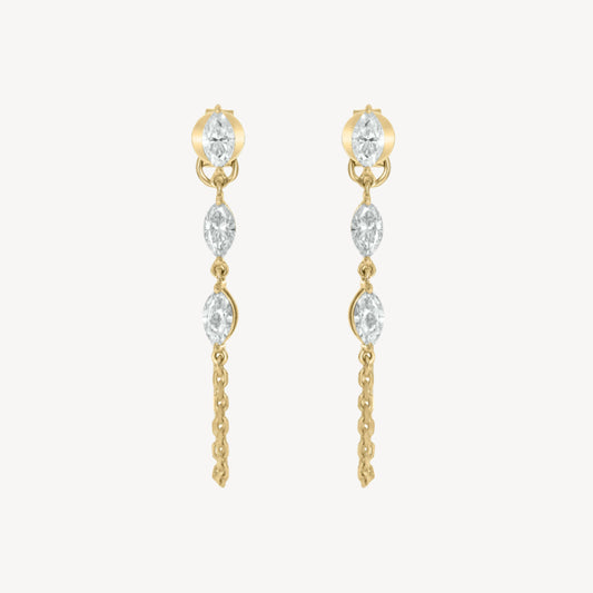 3 Marquise Chain Earrings
