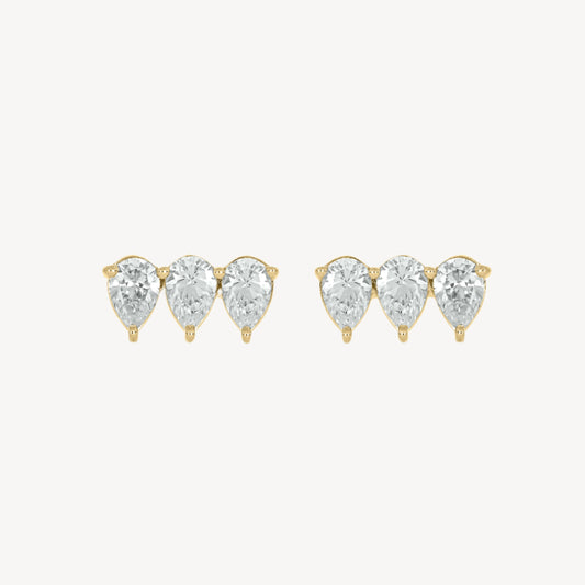 Trio Pear Studs