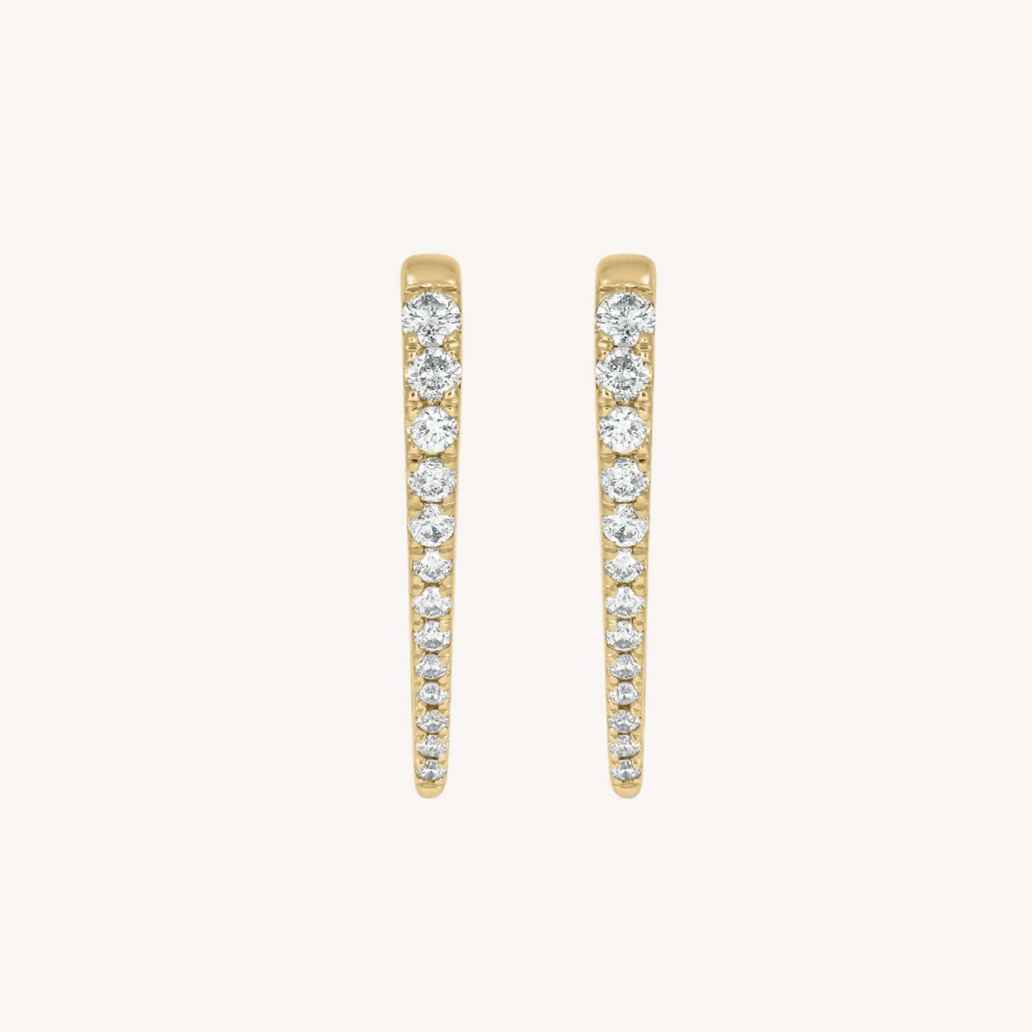 Pave Heart Hoops