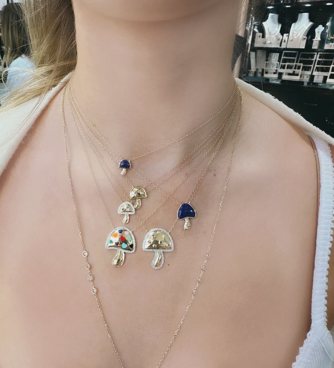 Mini Midnight Mushroom Necklace