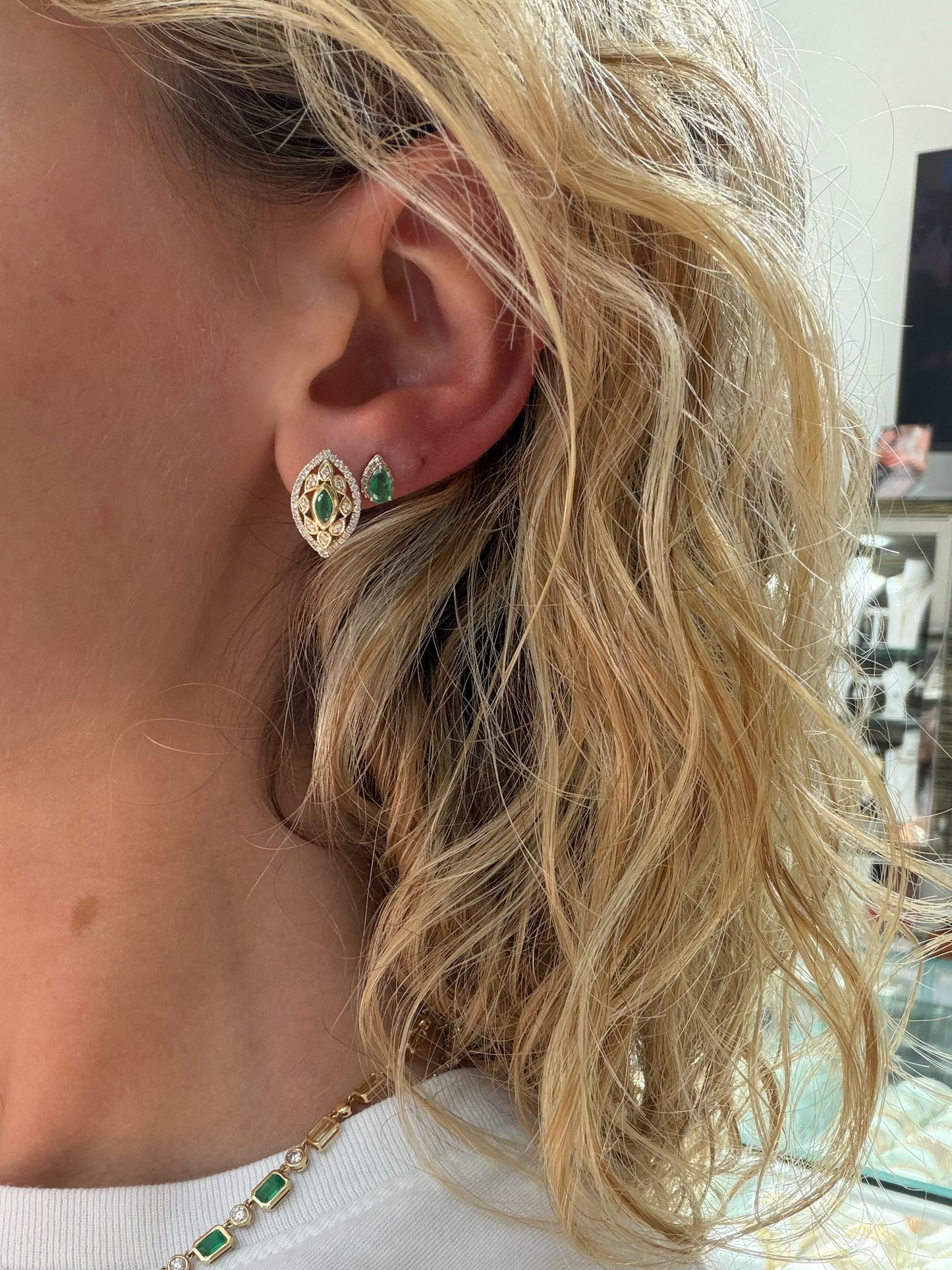 Emerald Velma Earrings