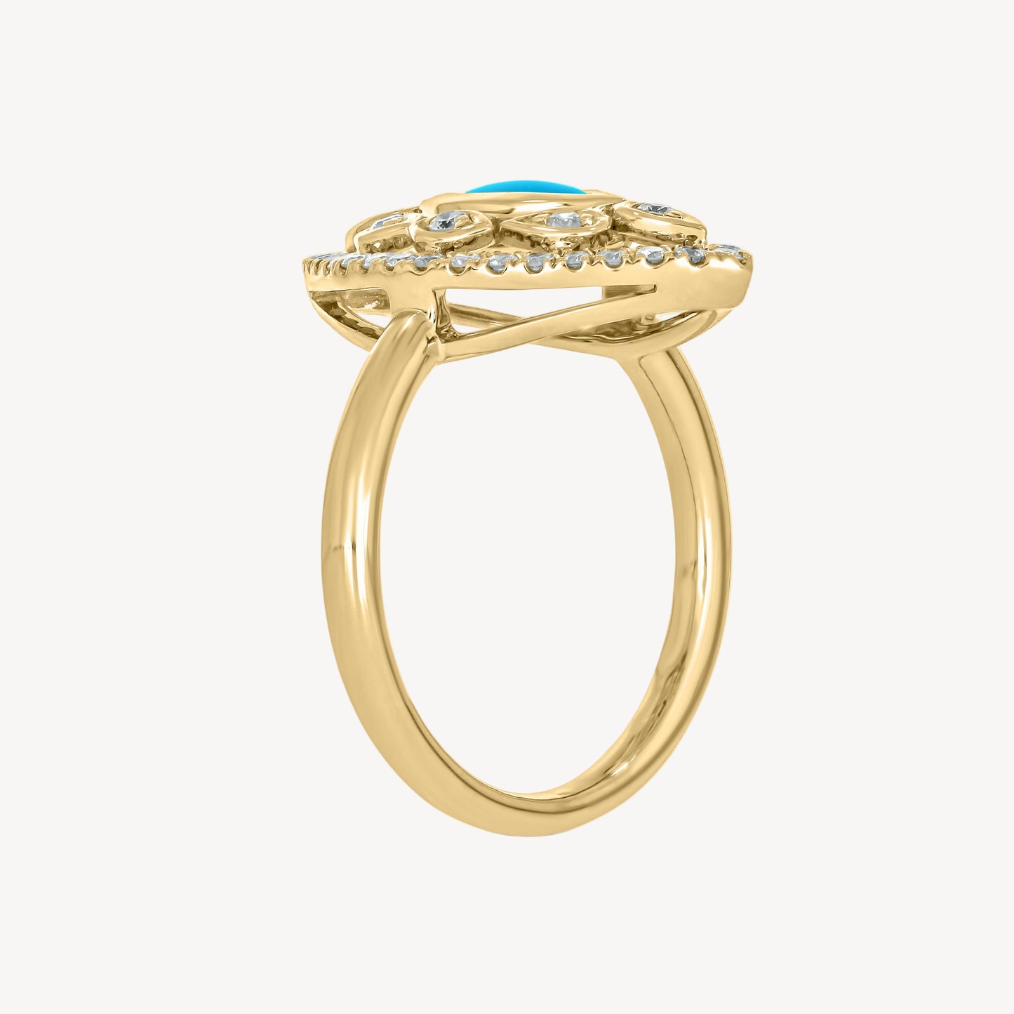 14KT Y Ring gw2.5 dw0.21 Turquoise Velma Pinky Ring