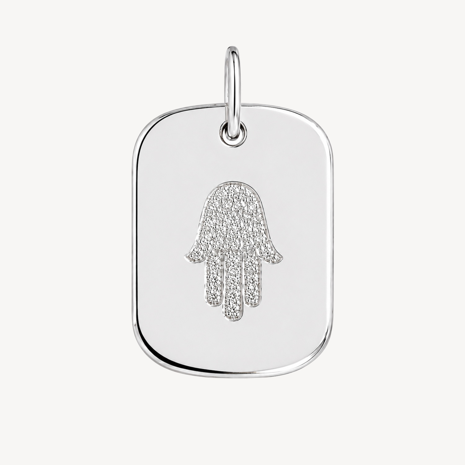 Men's Large Hamsa Tag Pendant