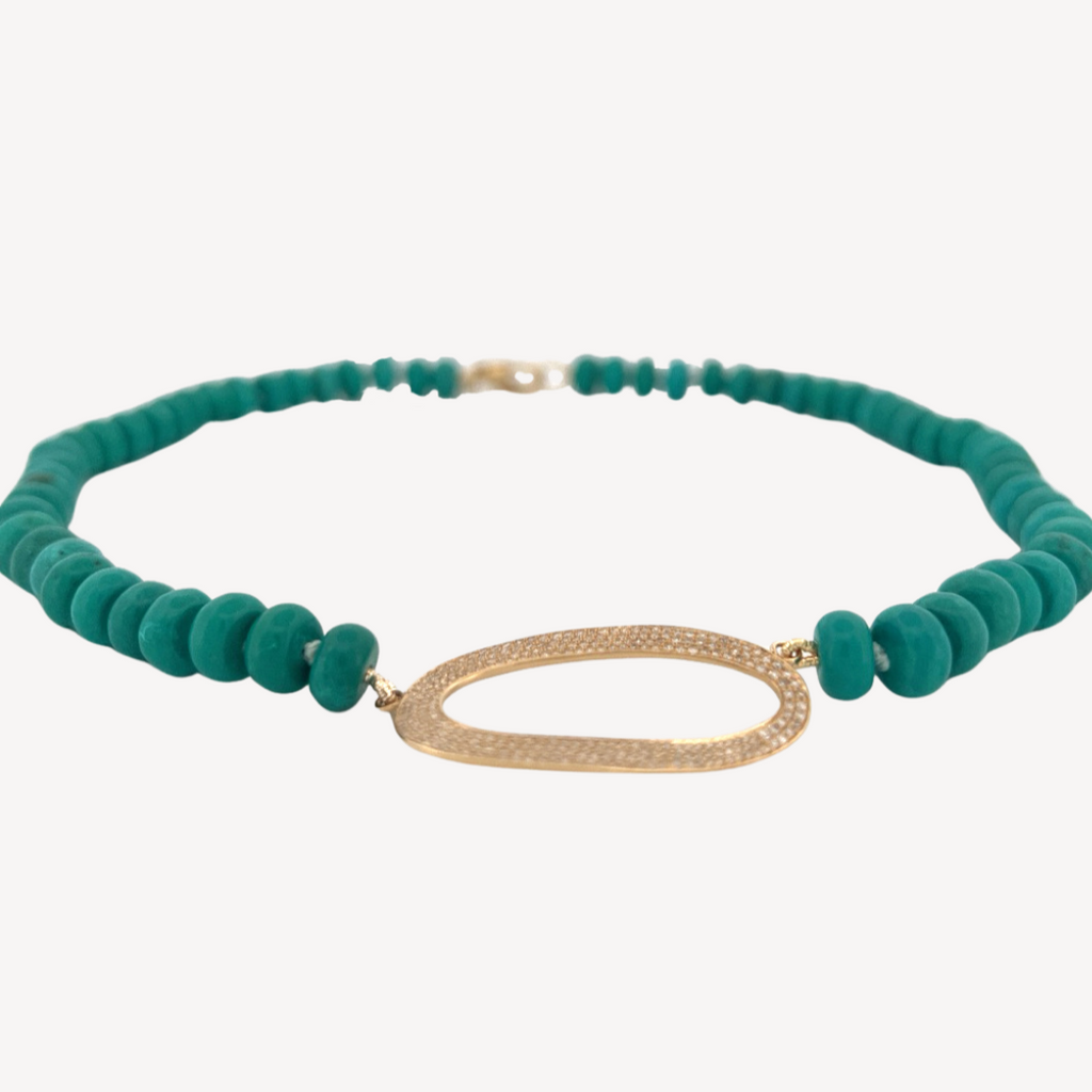 Rondel Turquoise Beaded Necklace
