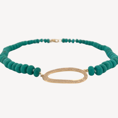 Rondel Turquoise Beaded Necklace