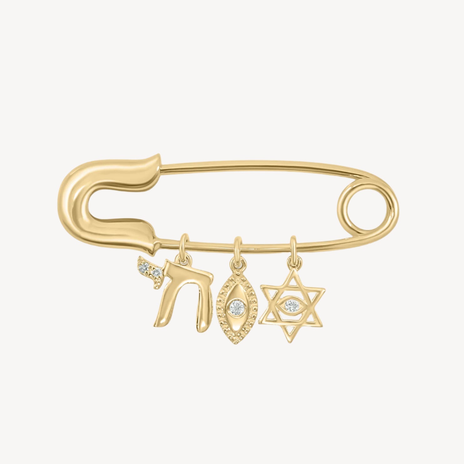 Baby Pin - Chai, Eye, Star of David