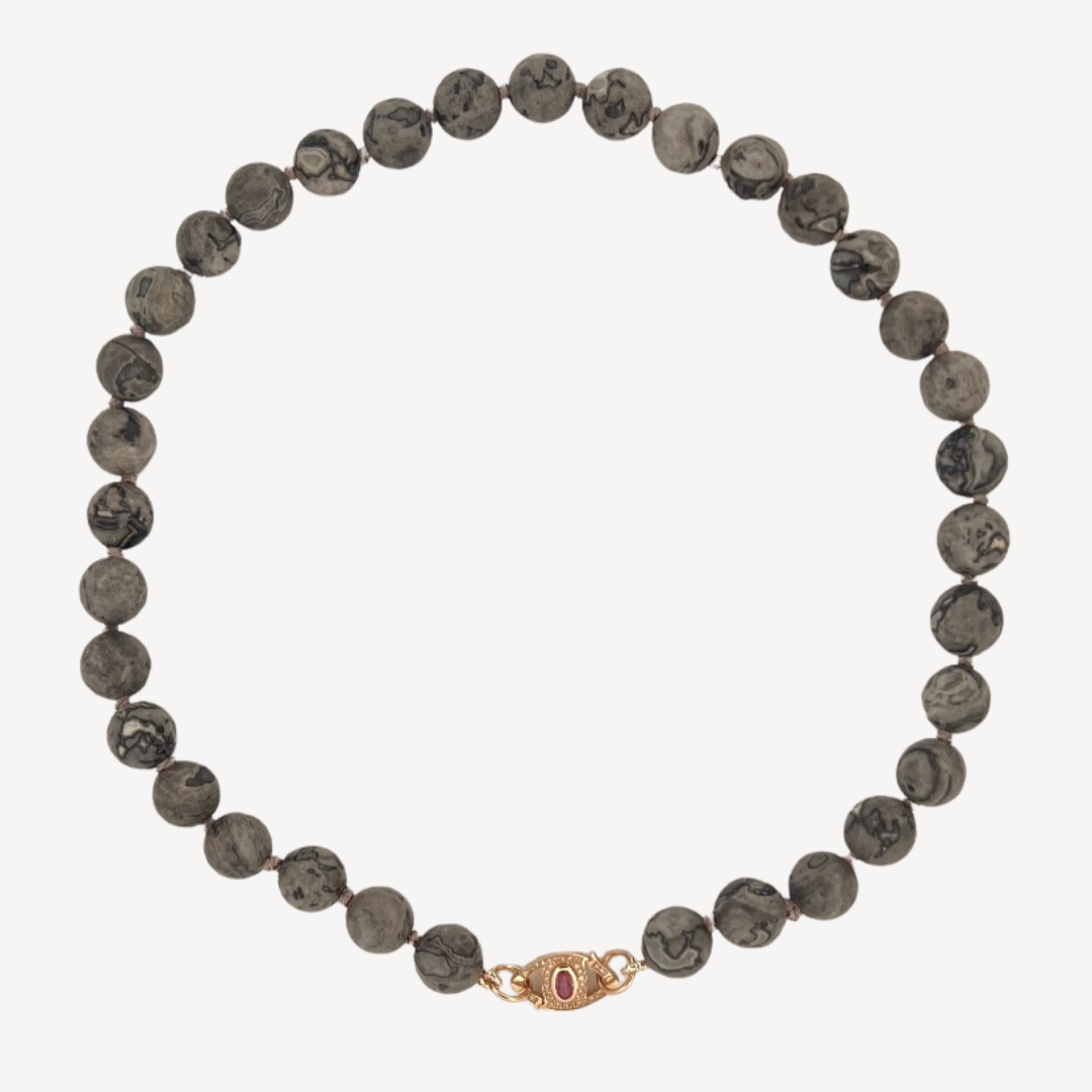 Crazy Lace Agate Beaded Necklace