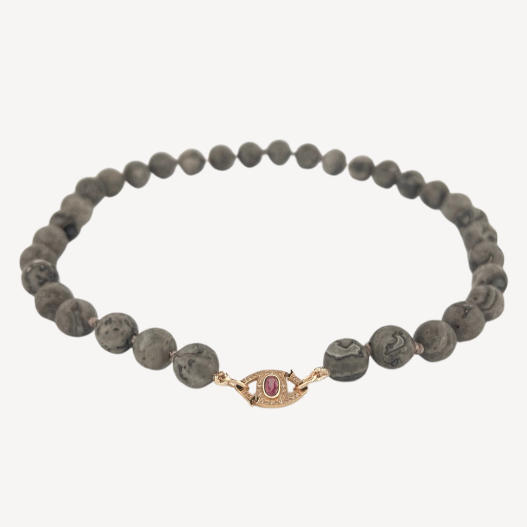 Crazy Lace Agate Beaded Necklace