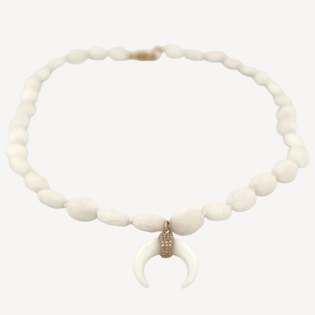 White Jade Beaded Necklace