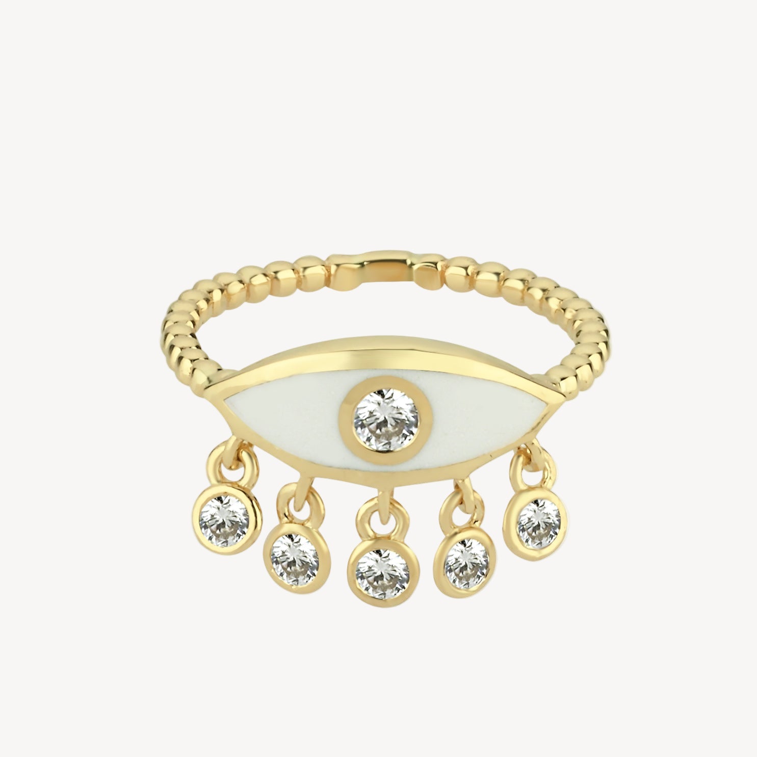 Eye Dangle Pinky Ring