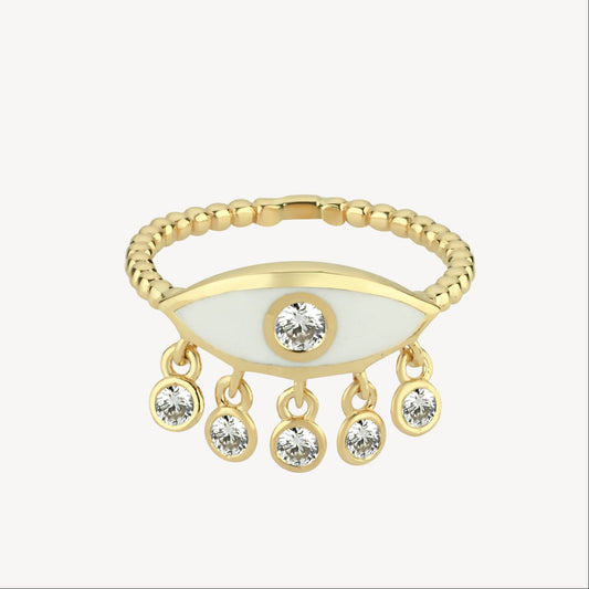 Eye Dangle Pinky Ring