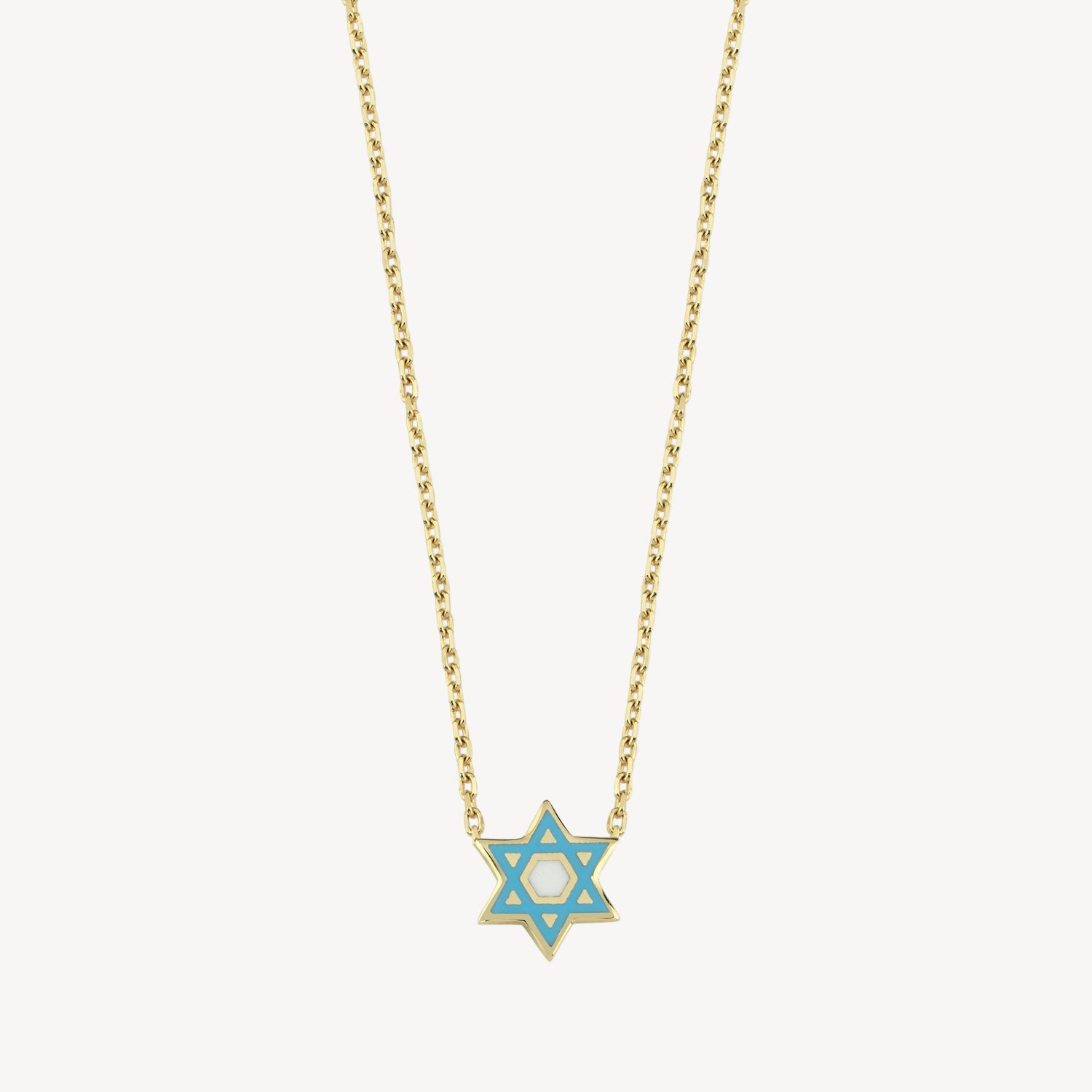 Blue & White Star of David Necklace