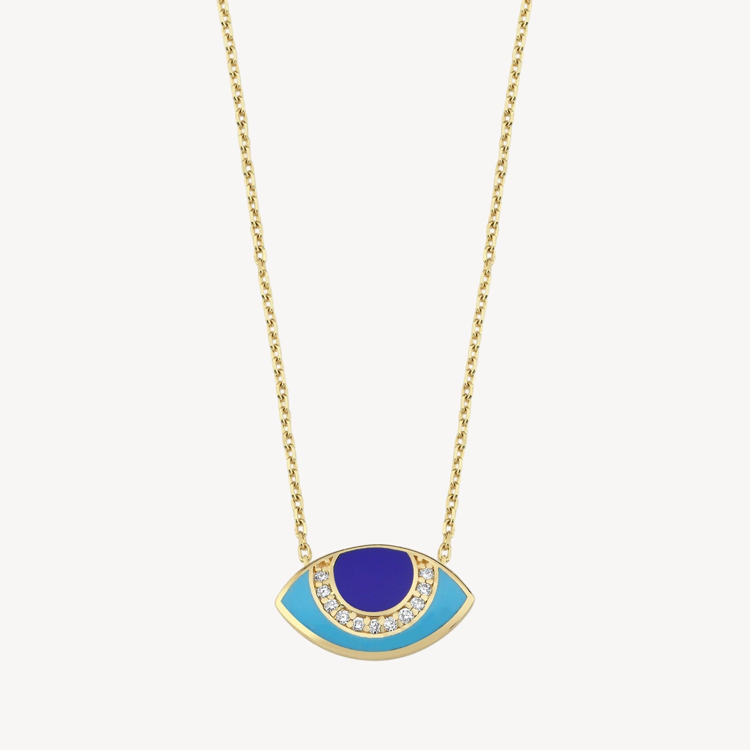 Blue Enamel Eye Necklace