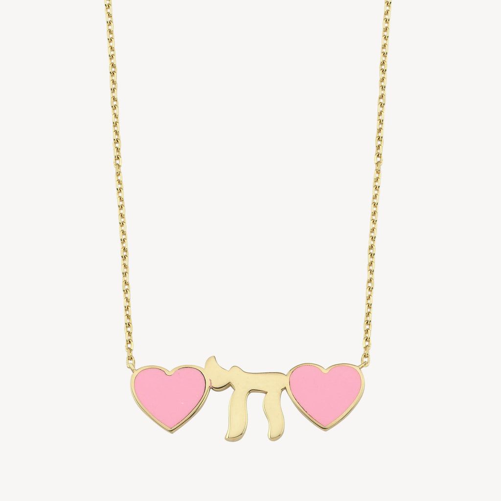Pink Heart Chai Necklace