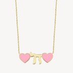 Pink Heart Chai Necklace