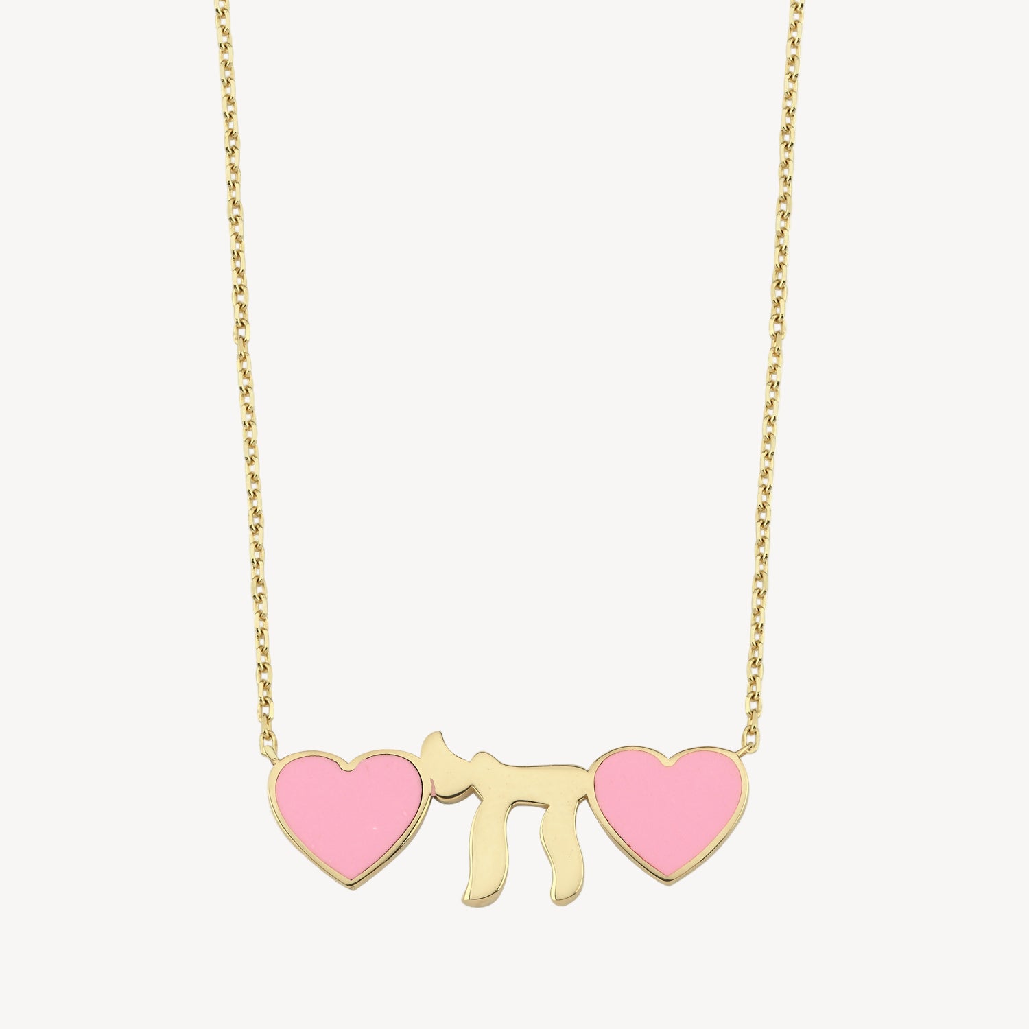 Pink Heart Chai Necklace