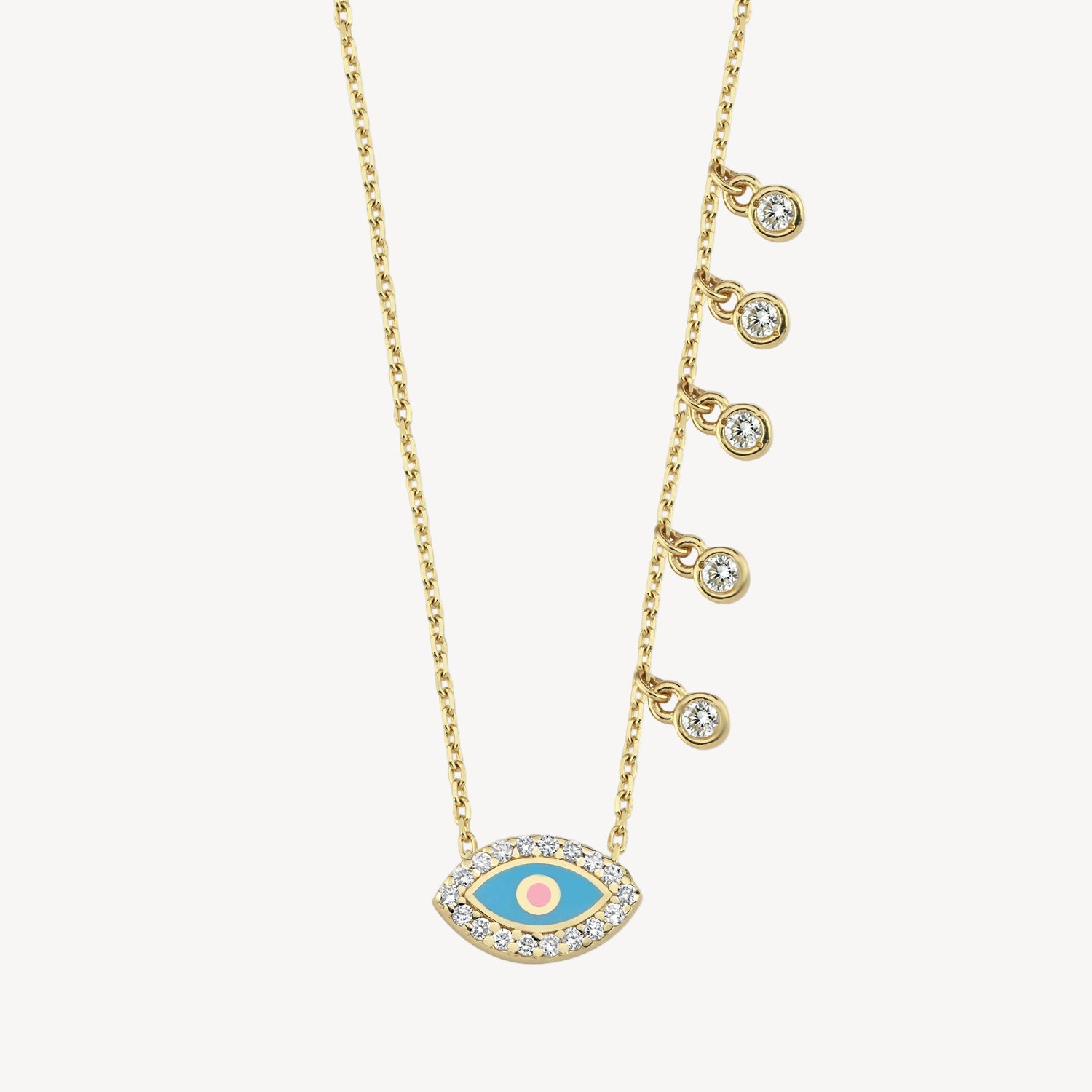 Dancing Diamond Eye Necklace