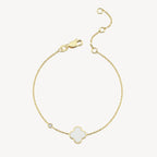 White Enamel Clover Bracelet