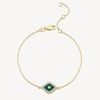 Malachite Enamel Eye Bracelet
