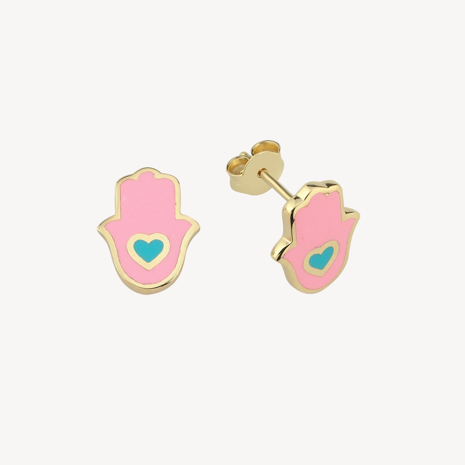 Enamel Hamsa Studs
