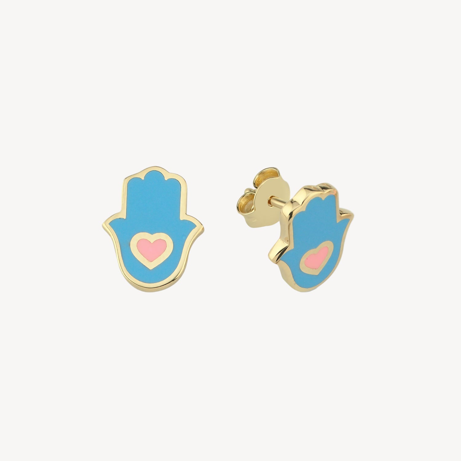 Enamel Hamsa Studs
