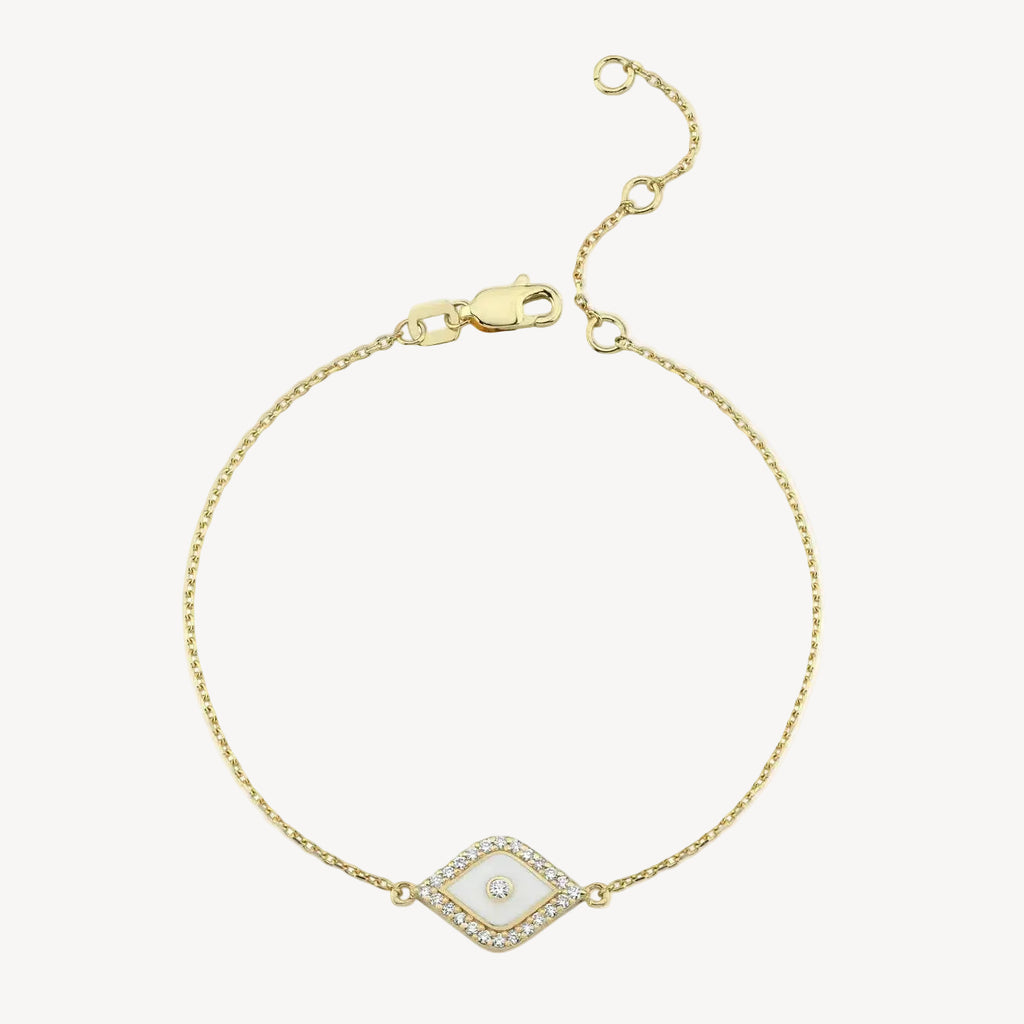 White Enamel Eye Bracelet