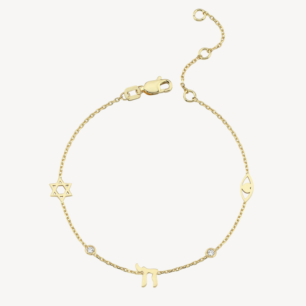 Star, Chai, Eye Bracelet