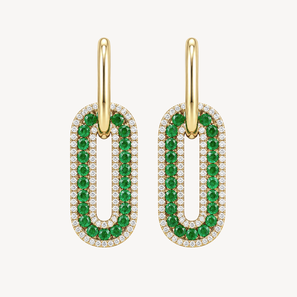 Étoile Emerald Hoop Earrings
