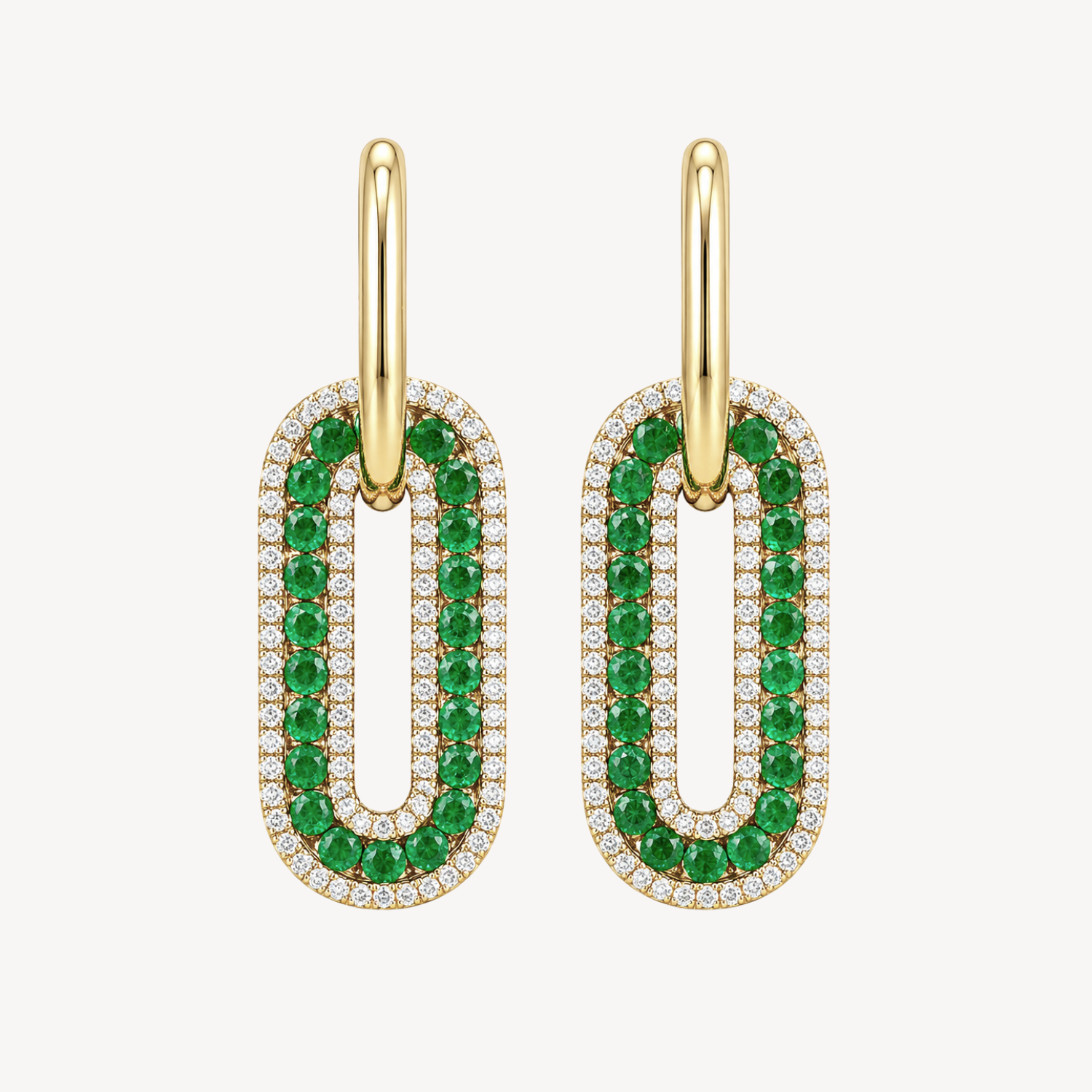 Étoile Emerald Hoop Earrings