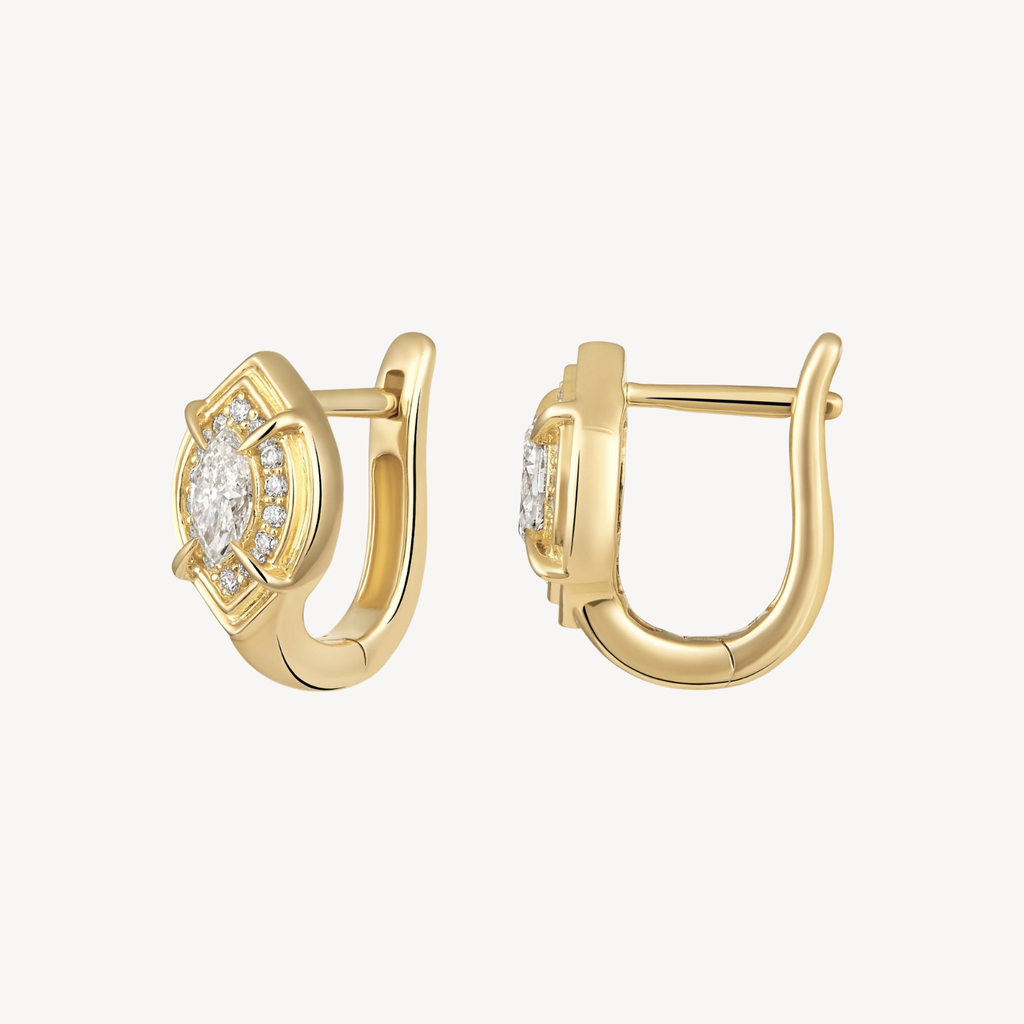 Marquise Frame Huggies