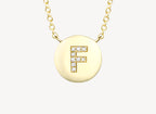 Circle Initial Necklace - F