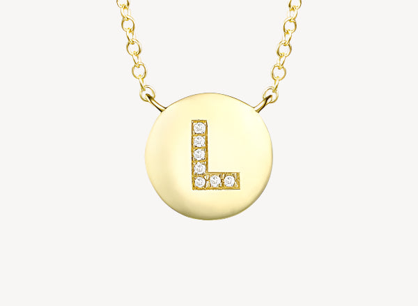 Circle Initial Necklace - L