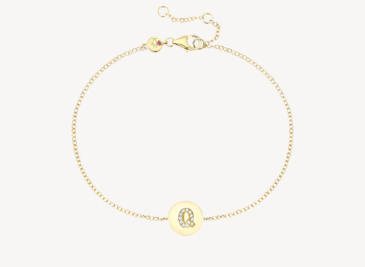 Circle Initial Bracelet - Q