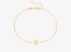 Circle Initial Bracelet - U