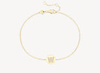 Circle Initial Bracelet - W