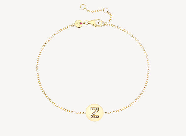Circle Initial Bracelet - Z