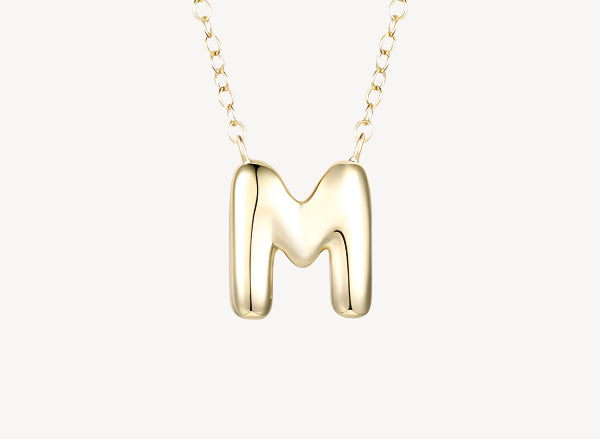"M" Bubble Letter Necklace