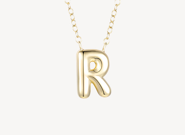"R" Bubble Letter Necklace