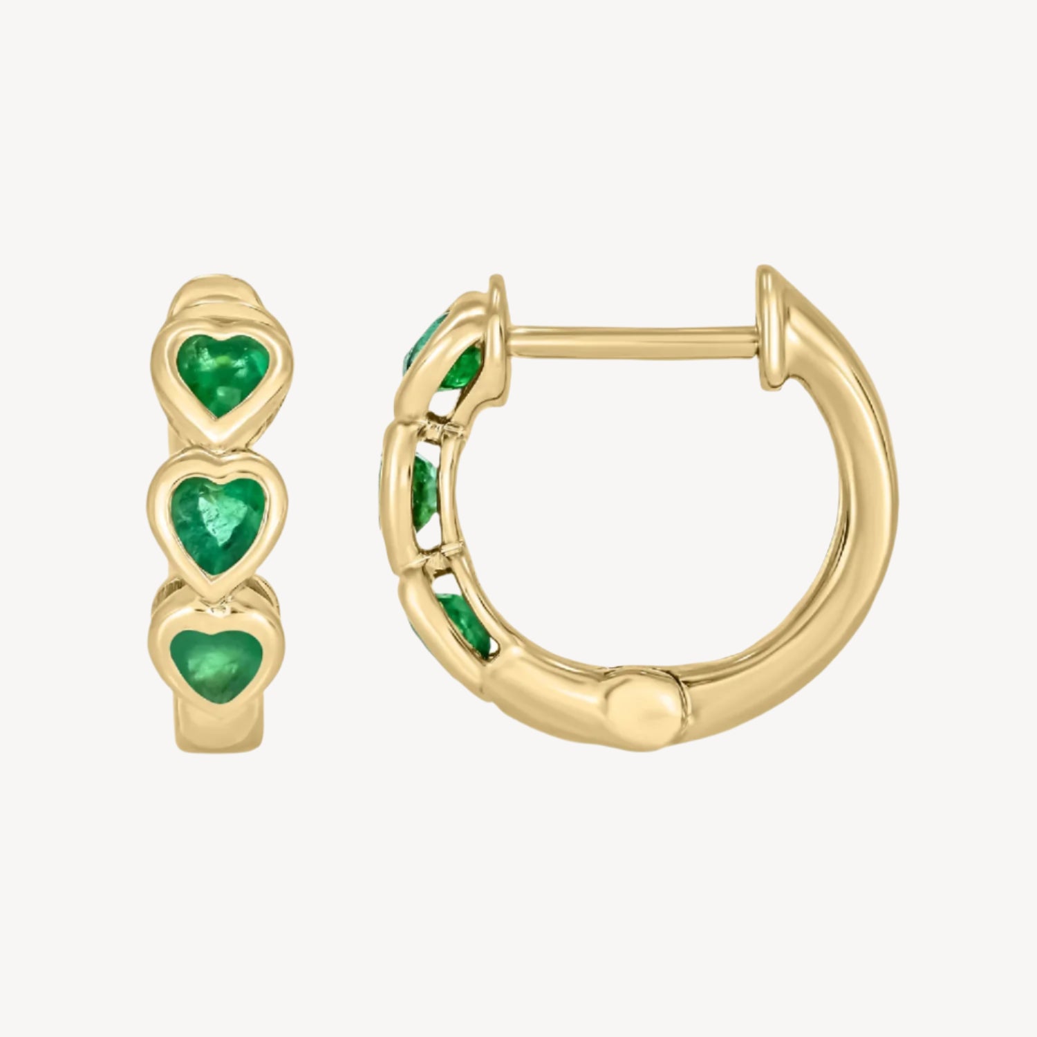 Emerald Heart Hoops