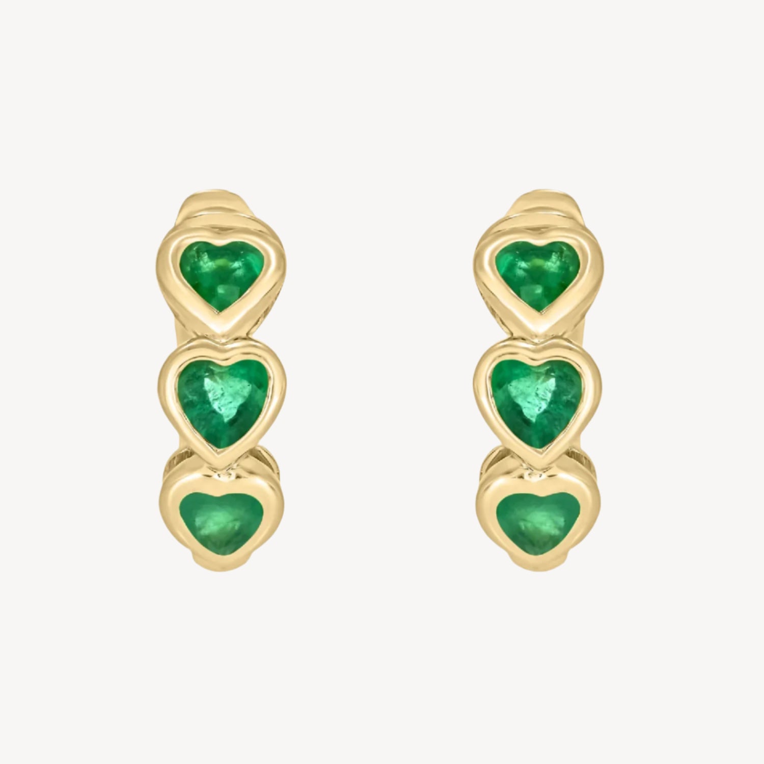 Emerald Heart Hoops