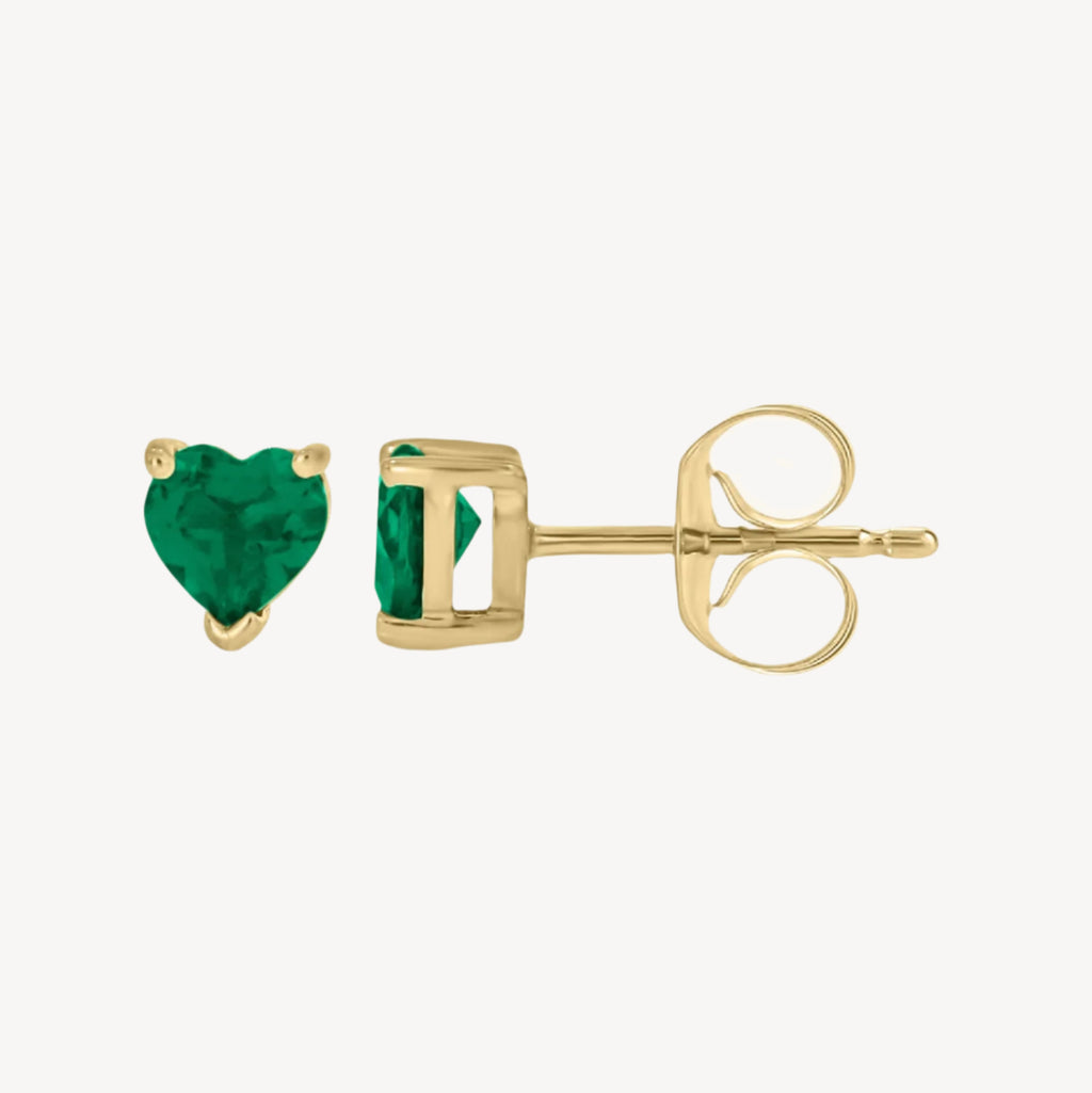 Full Emerald Heart Earrings