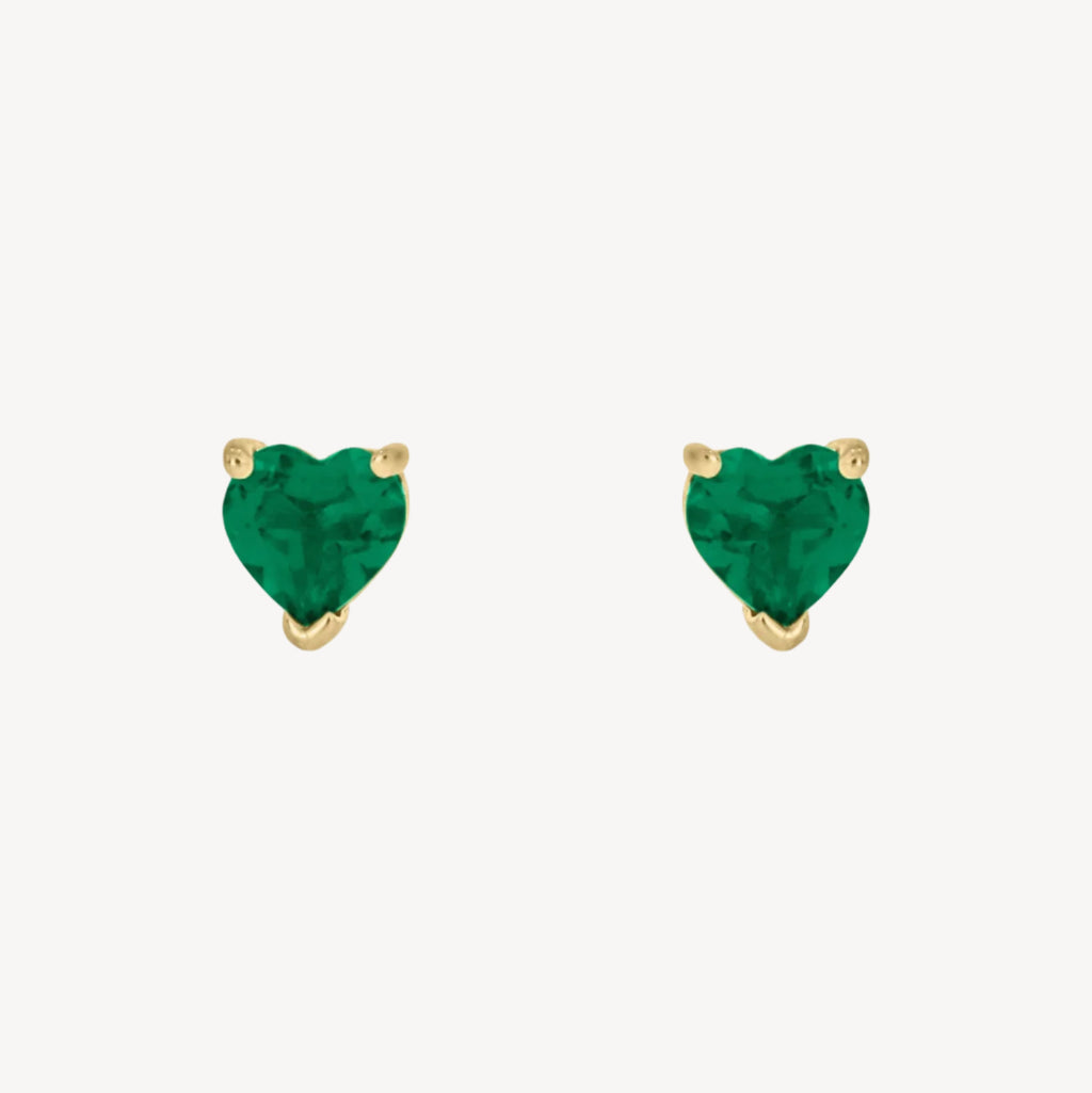 Full Emerald Heart Earrings